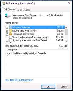Disk Cleanup in Windows Server 2016 TP5