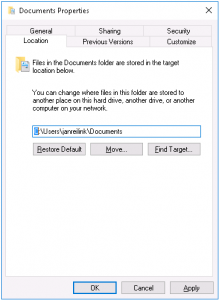 Move a Windows User Documents Folder, step 01