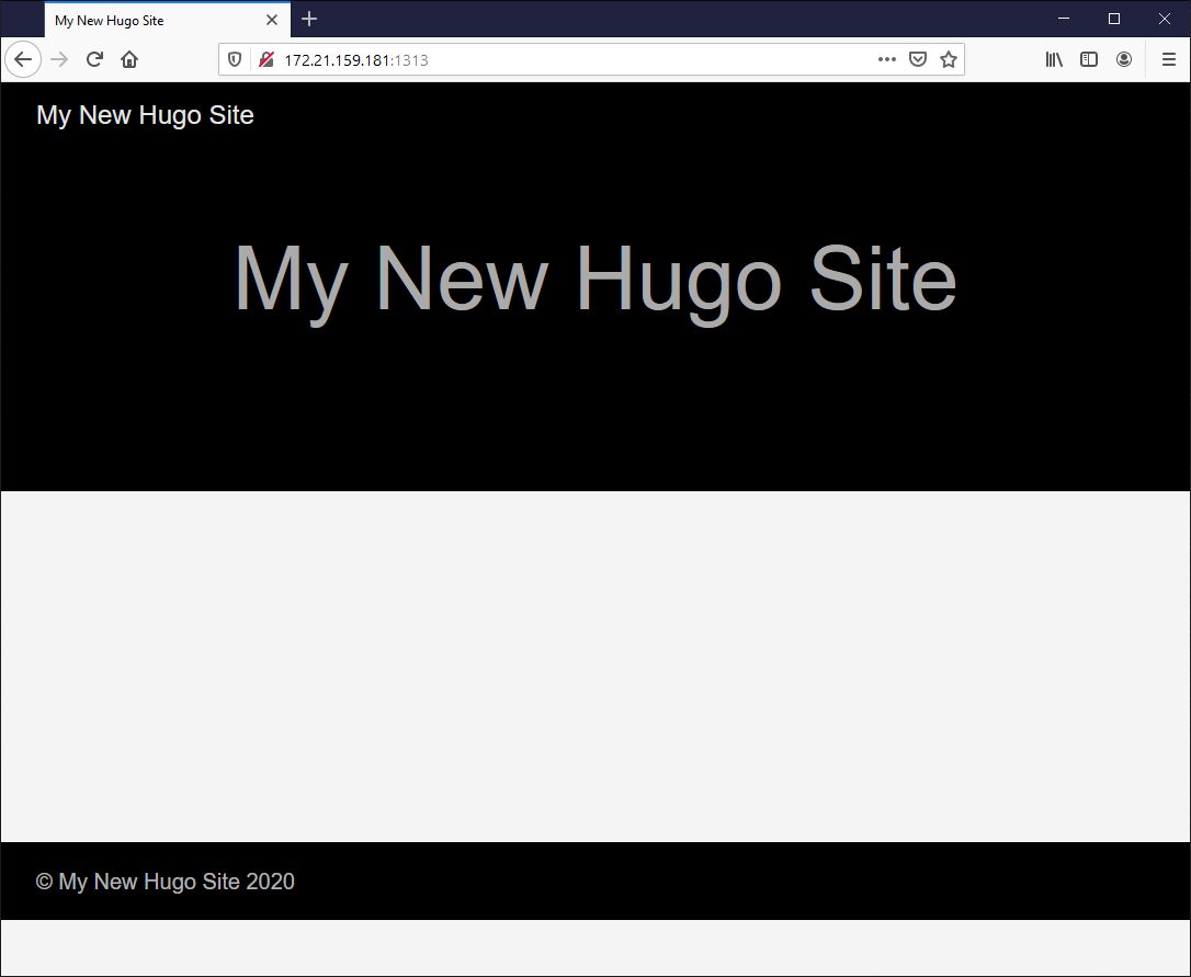 My New Hugo Site created in WSL 2 on WIndows 10
