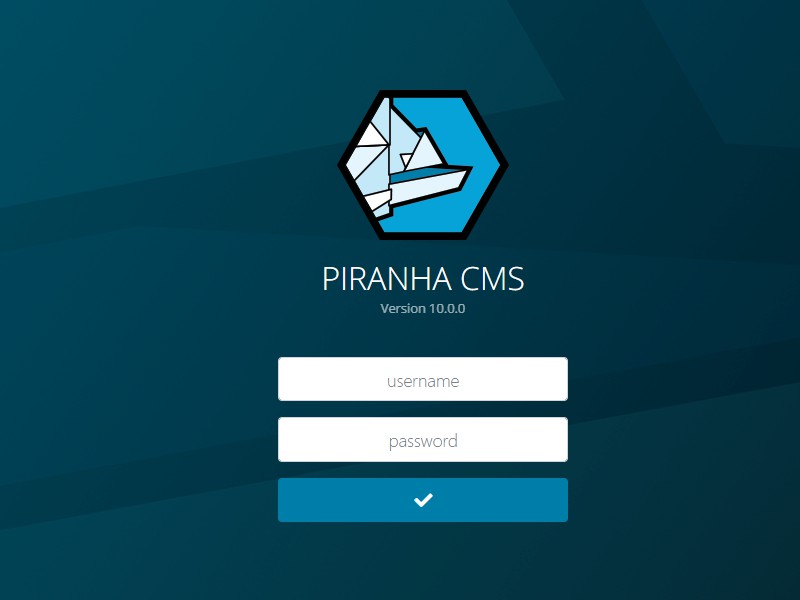 Piranha CMS login screen