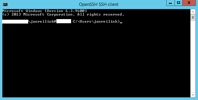 Connect to local OpenSSH Server in Windows Server 2012R2
