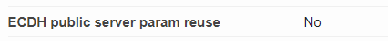 Successfully set ECDH public server param reuse to no