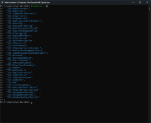 Install IIS and Windows Features using PowerShell
