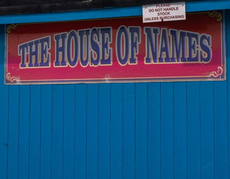 The house of names sign is displayed.